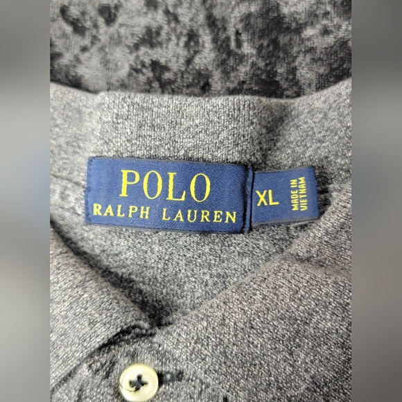 Polo Ralph Lauren Mens Heather Grey Classic Fit Cotton Polo Shirt Large XL #0381 - Picture 3 of 5